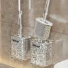 [Luxusní WC štětka] Luxusní WC štětka se vzorem ledovce | Nástěnný čisticí nástroj do koupelny bez mrtvého úhlu, plastová se silikonovou rukojetí