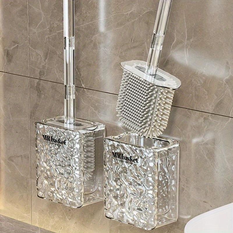 

[Роскошная туалетная щетка] Роскошная туалетная щетка с узором «Ледник» | Настенный инструмент для уборки ванной комнаты без мертвых углов, пластик с силиконовой ручкой 1pc прозрачный