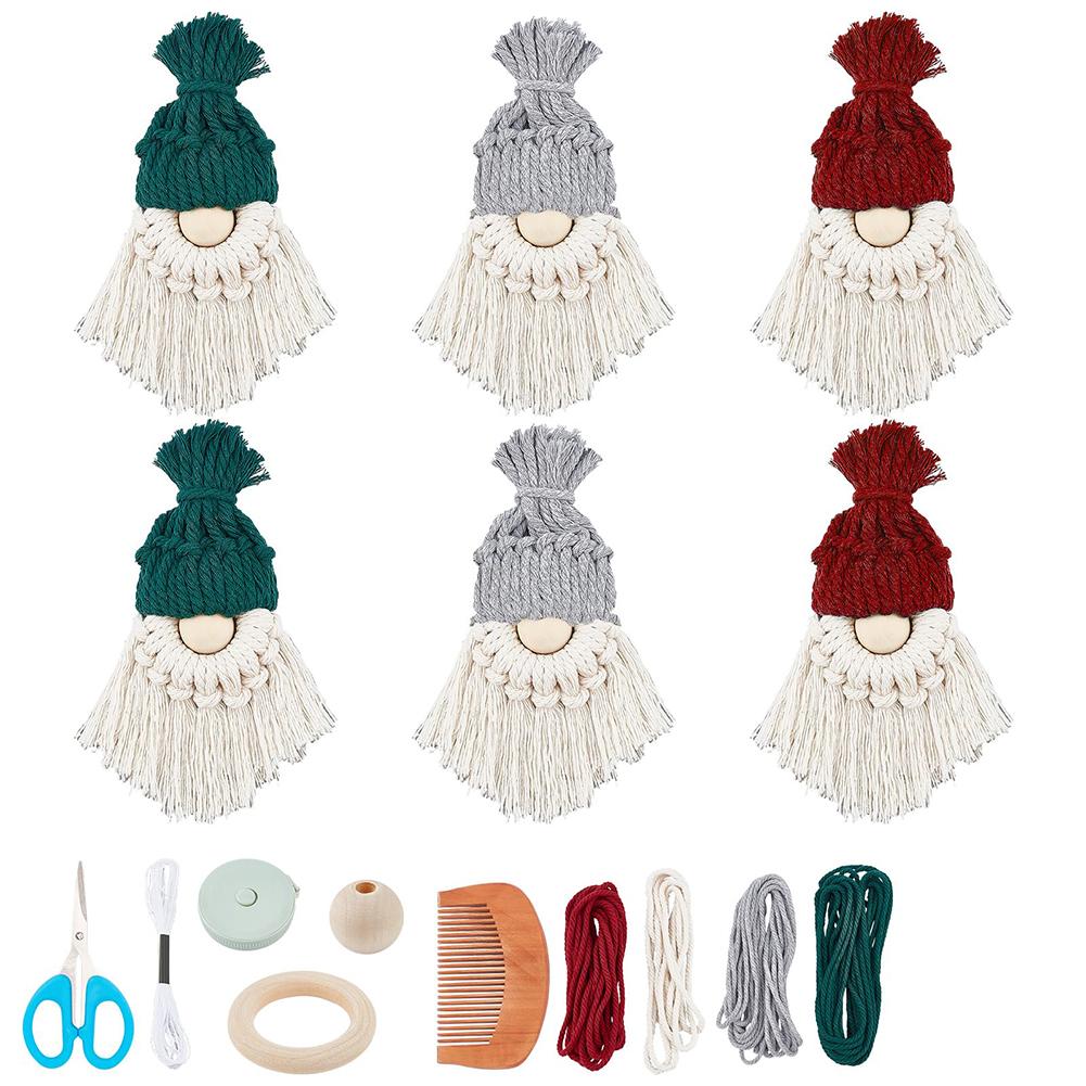 

Макраме рождественские гномы Санта-Клаус комплект плетение рождественские эльфы настенный декор для дома тканые украшения в стиле бохо для комнаты новый год 2025