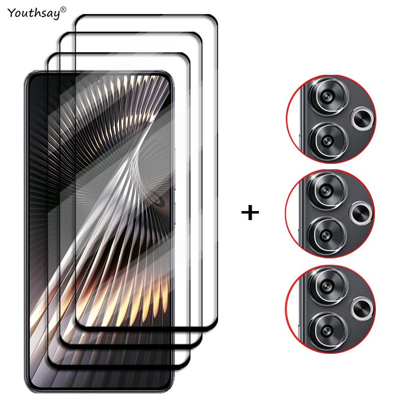 6in1 Glass For Poco F6 Full Cover Tempered Glass Poco F6 Screen Protector HD Protective Phone Lens Film For Poco F6