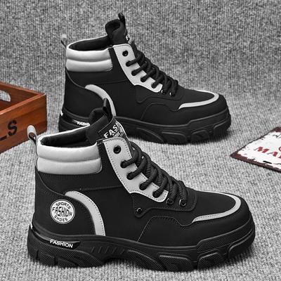 High-top Men's Shoes 2025 Autumn New Tooling Wind Outdoor Mountaineering Spring Labor Insurance Site Martin Boots Student Men's Shoes