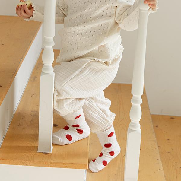 DAILYLIKE Daily Dot Rib Kids Socks 6-Pack Korean Ribbed Children Socks
