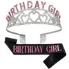 New European and American Crystal Letter Crown Birthday Girl Alloy Fashion Birthday Girl Headband Set 2026