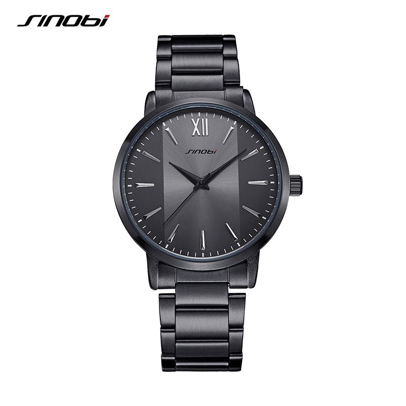 

SINOBI бренд простой дизайн мужские часы модные платья мужские кварцевые наручные часы Лидер продаж мужские часы подарки для мужа чёрный