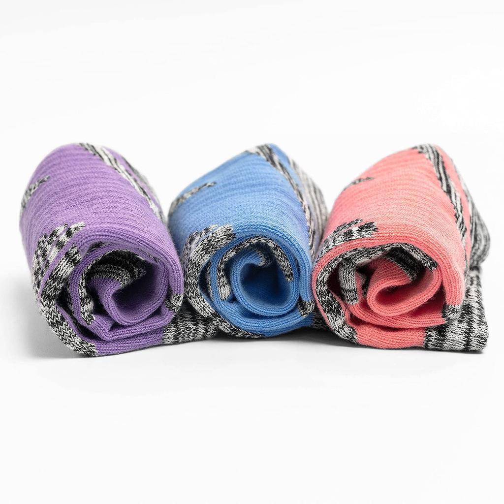 Sports Thick Socks for Trekking and Mountain Sweat Odor Set of 5 Pairs [YUEDGE] Women's Climbing, Walking, Cotton, Breathable, Absorbent, Resistant,
