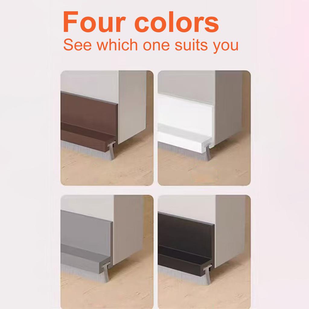 Door Bottom Seal Strip with Brush Weatherstripping for Draft Prevention Noise Reduction and Dust Protection Suitable for Various Door Types and Sizes