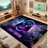 Neon Colorful Theme Crystal Velvet Floor Rug Personalized Custom Name Text Warm Carpet Home Decoration
