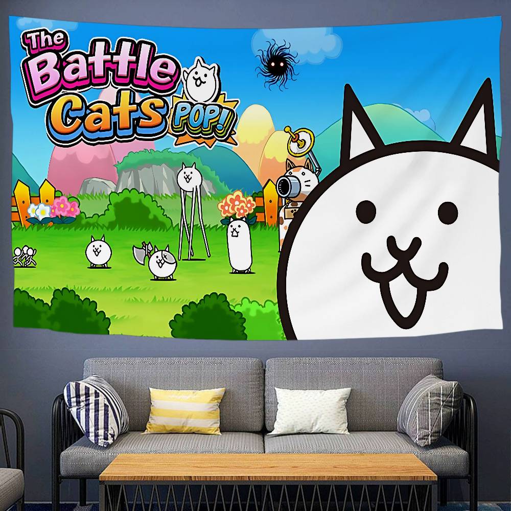 Arazzo Cartoon Gatto da Battaglia Arte Fantascienza Stanza Arredamento Casa Appeso a Parete Teli