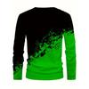Modisches 3D-Digitaldruck Kreatives Graffiti-Muster Herren Rundhals Langarm T-Shirt Lässig Frühling und Herbst Outdoor-Bekleidung Bequem