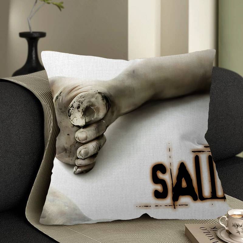 Classic Horror Movie S-Saw Cushion Cover Inches Farmhouse Decor Home Throw Pillow Covers For Couch Decorations