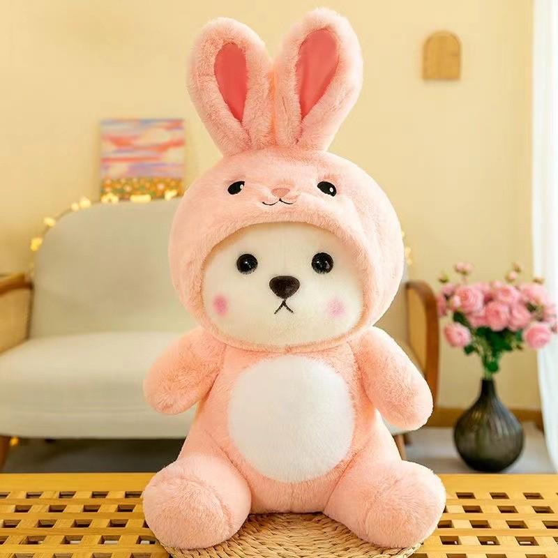 Transform Tina QQ Bear Plush Toy: Cute Cloth Doll Gift for Girls' Birthdays