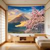 Mount Fuji Cherry Blossom Castle Bedroom Tapestry Living Room Dorm Wall Decor MultiSize High Quality Flat Print Design