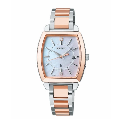 

Seiko Watch Lucia ELAIZA IKEDA Limited Edition SSQW068 Women s Pink Gold Watch (Navy Replacement Band)