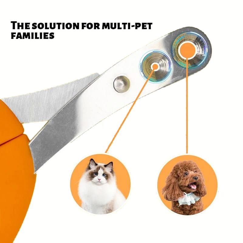 Professional Dog Nail Clippers Ergonomic Anti-slip Double Circular Cut Hole for For Cats and Dogs Nail Cutter Cat Grooming Tools