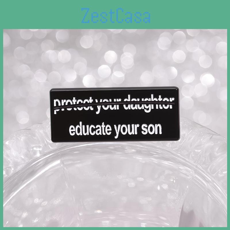 Square Stylish Black Brooch Crafted From Durable Alloy With Fun Cartoon Designs For Ages All