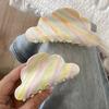 Rainbow Stripe Shark Clip Stripe Rainbow Hair Clip Personality Cloud Acetic Hair Claw  Wash Face