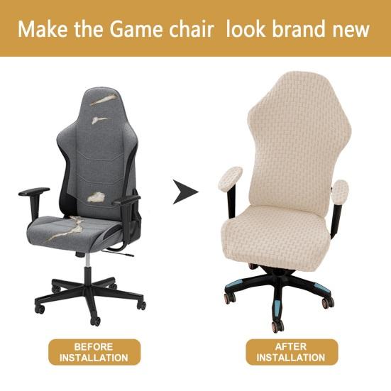 Bezug für Gaming-Stuhl, staubdicht, mit Reißverschluss, bedruckt, rutschfest, hochelastischer Stoff, elastischer Boden, rutschfeste Stuhlhussen, staubdichte Schutzhüllen