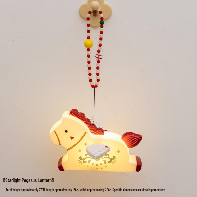 Aying High-End Exquisite Small Horse Lantern 2026: Children s Handheld Flower Lantern for New Year and Lantern Festival Decor