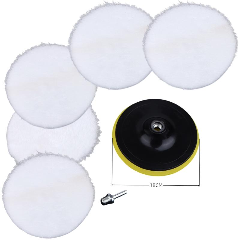 5/7Pcs 3/4/5/6/7 Inches Soft And Reusable Polishing Pads Car Buffing Wool Wheel Mop Kits For Car Polisher Drill Accessories