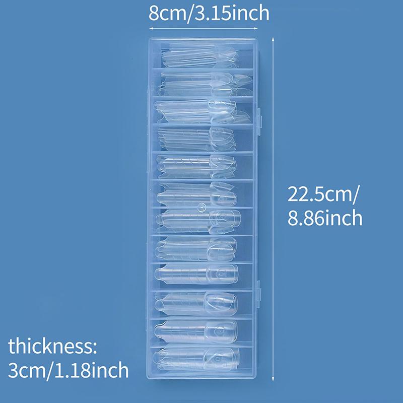 Rom Fransk Dobbelform 15 Størrelser Klar Gjenbrukbar Dobbeltsystemform Kunstige Negler For Negleforlengelse DIY 30/60/75/90/120/150/180 stk
