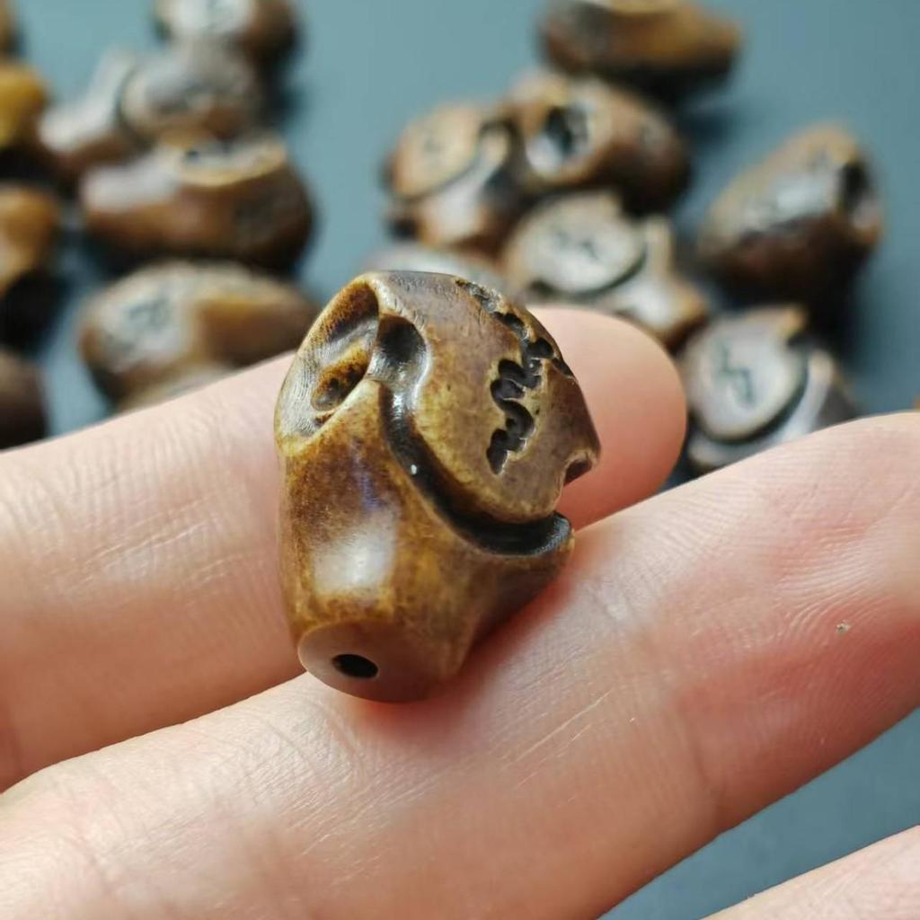 Antique Yak Bone Carved Bracelet, 2.2 X 1.5, Unique Loose Bead Jewelry