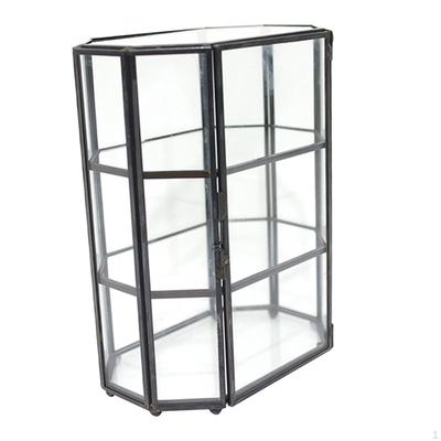 Clear Glass Jewelry Box Home Decor Storage Valentines Day Gift Vanity Lidded Vintage