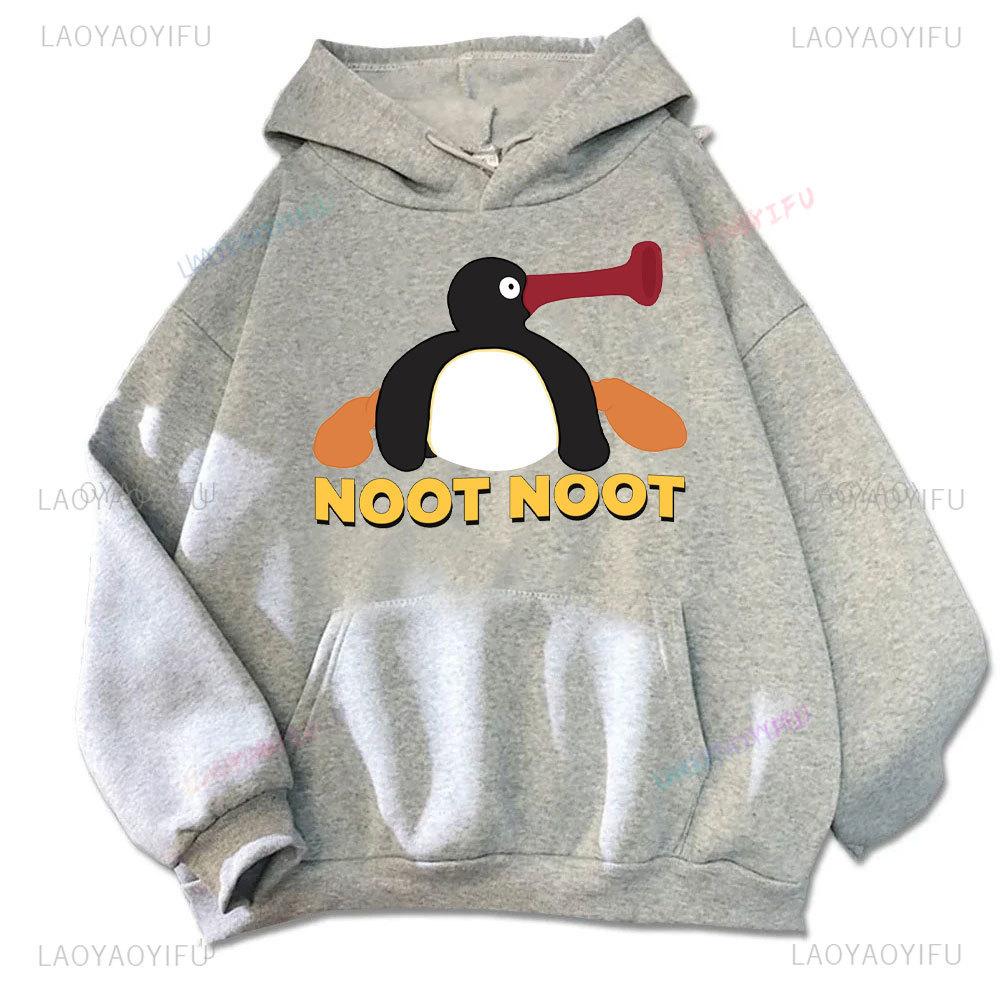 Music-listening Penguin Emotion Autumn Winter Hoodies Men Fashion Long Sleeve Sweatshirts Women Streetwear Pullovers Sudaderas