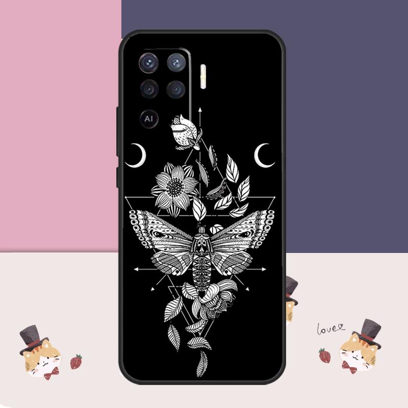 Occult Witchcraft Moon Gothic Witch Case For Oppo A38 A58 A78 A98 A54 A74 A94 A18 A57 A17 A77 A80 A60 A40 A96 A76 A16 A15 A5 Pro