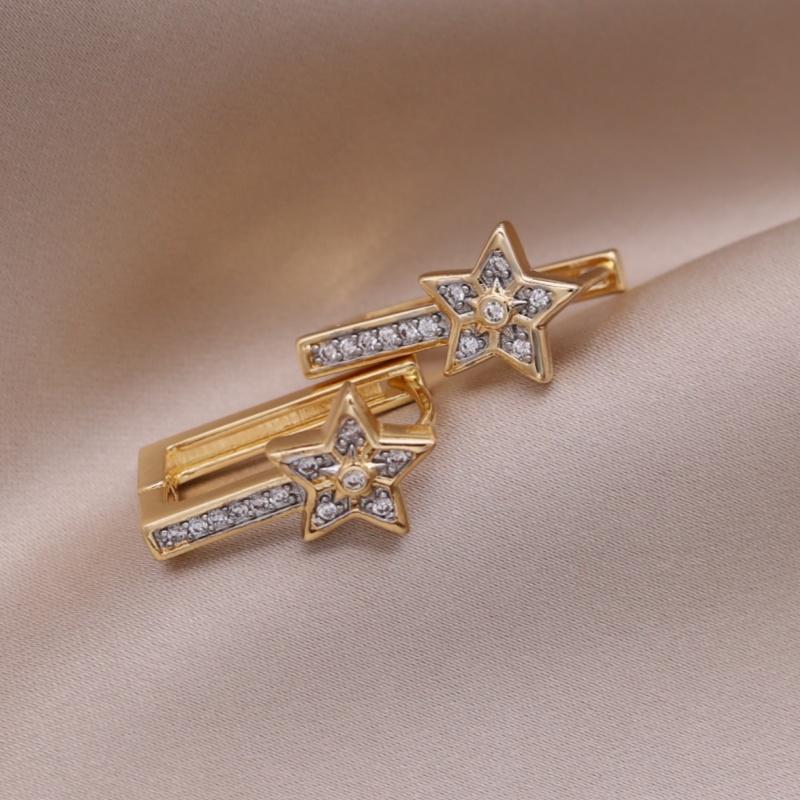 French new fashion jewelry two-tone plated water drop zircon geometric earrings elegant women s daily work bright accessories