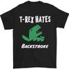 T-Rex Hates A Backstroke Fun Swimmer Swimming T-Shirt Mens 100%, Cotton