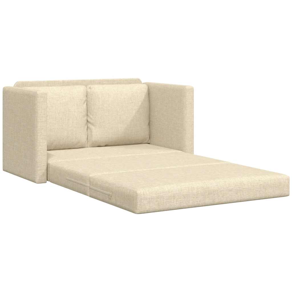 Floor Sofa with Sleeping Function Cream 112x174x55 Cm Fabric