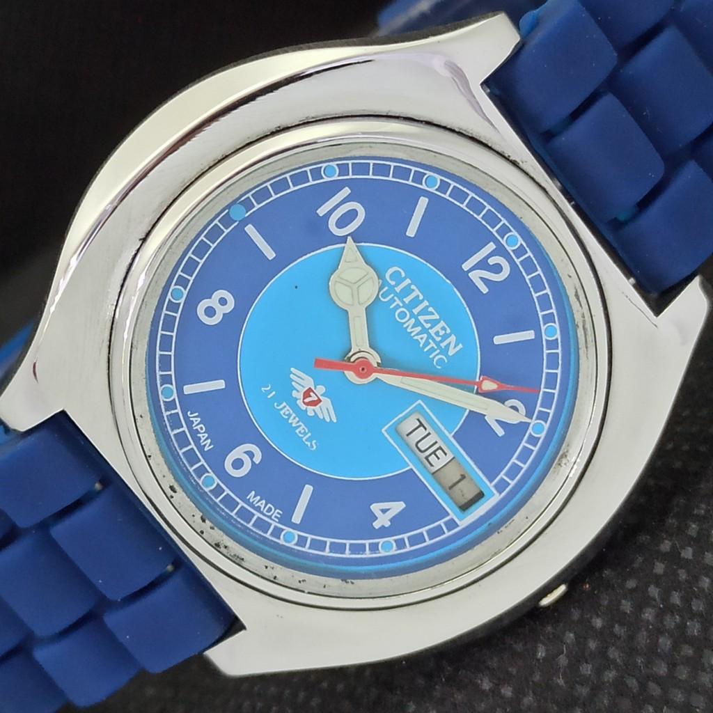 

USED VINTAGE CITIZEN AUTOMATIC 8200 JAPAN MENS D/D BLUE WATCH 551i-a297784-9 SKU551i-a297784