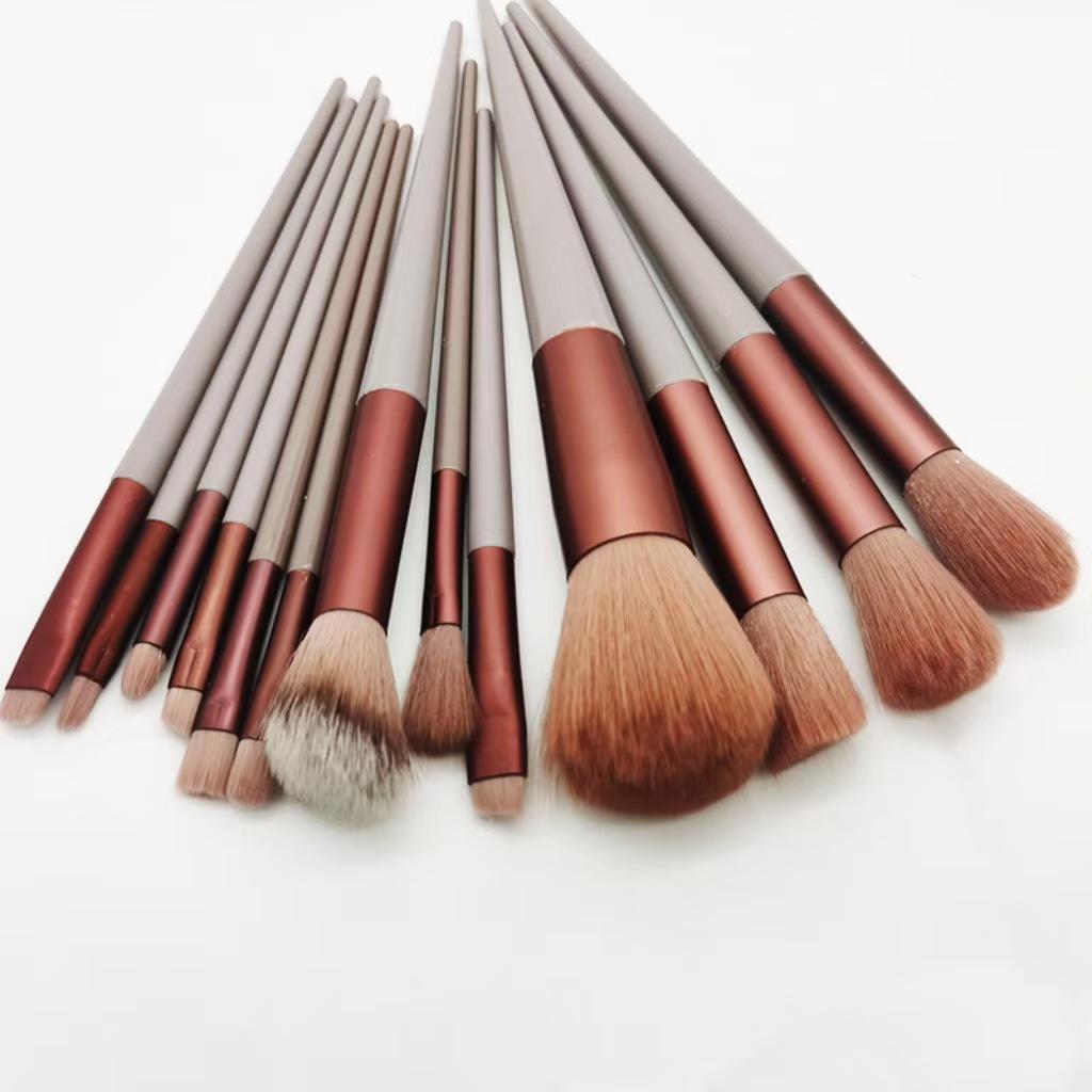 

Meizhuang Soft Bristle Brush Set: 13-Piece Makeup Collection for Blush, Eyeshadow, Concealer, Foundation, Powder, and Highlight.