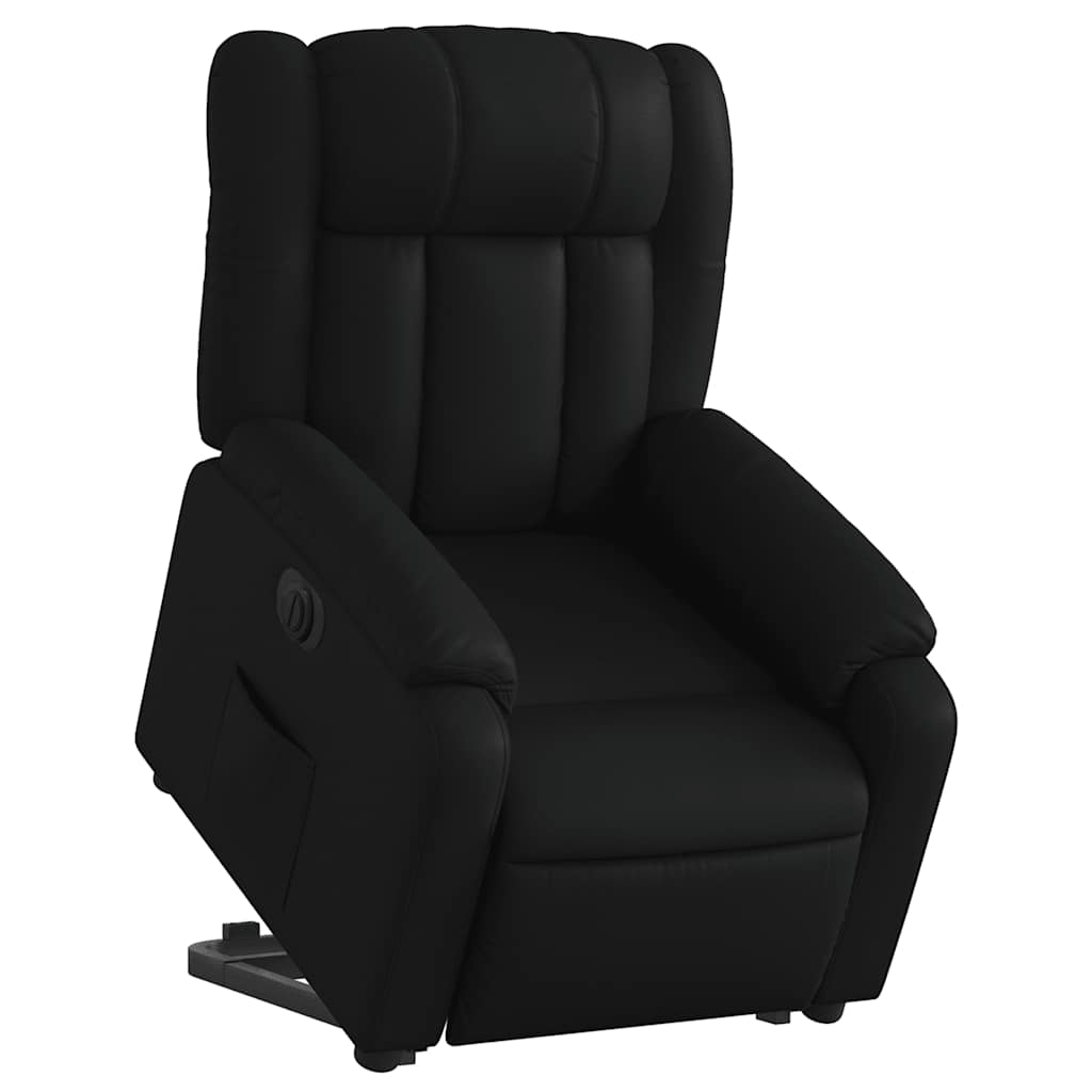 Vidaxl Reclining Chair with Electric Stand-up Function, Black, Eco-leather
