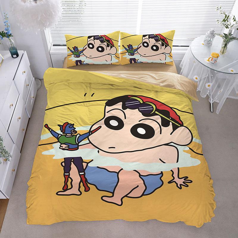 

Cartoon Shin-Chan Duvet Cover Luxury Crayon Shin-Chan Bedding Set Pillowcase 2/3/Pcs Adult Children Gift Single Double 100x135cm-2pcs