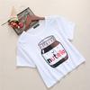 Harajuku Kawaii Woman Casual Fashion Nutella Print Tees Crop Tops Short Tshirt