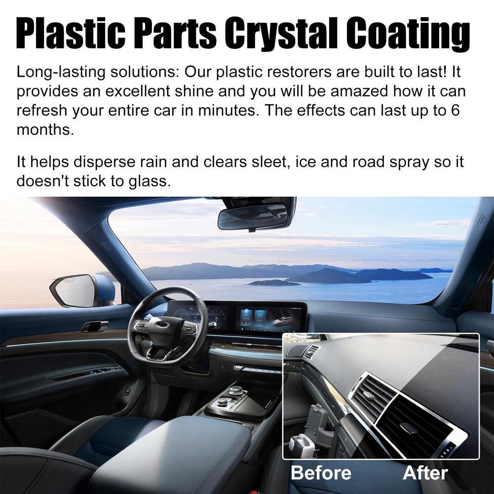30ml Part Retread Scratch Repair Car Plastic Trim Restorer with Sponge Console Instrument Panel Care Polish Cleaner Car Care Set