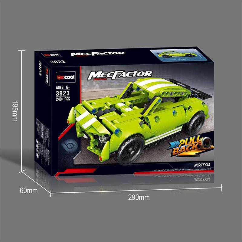 

Сборка автомобиля вплотную к спине, спортивная гоночная модель, мальчик, организация, обучение, подарок, строительный блок, игрушка зелёный/чёрный