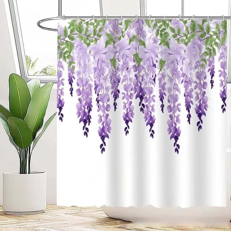 Rideau de Douche Imperméable Polyester Rideau de Salle de Bain Rideaux de Bain Rideau de Douche Hôtel Ménager Pour la Maison
