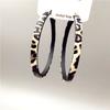 Matte Black Leather Big Hoop Earrings Exaggerated Ear Ring Female Circle Elegant South Korea Simple Personality Fashion