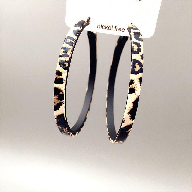 Matte Black Leather Big Hoop Earrings Exaggerated Ear Ring Female Circle Elegant South Korea Simple Personality Fashion