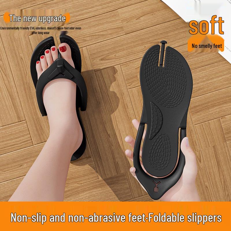 Unisex Portable Folding Non-Slip Travel Slippers for Beach, Bathroom, and Business Trips