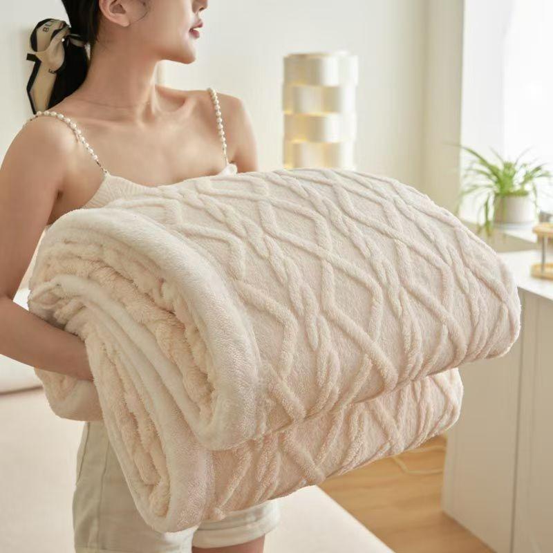 1 Stück Jacquard Sherpa Gewichtsdecke 10 lbs für Erwachsene - Weiche, warme und verdickte Beruhigungsdecke für ultimativen Komfort