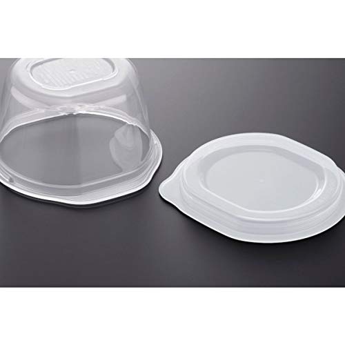 Rakuchin Pack Storage Container, for One Serving of Rice, 270ml Capacity, Clear White, Pack of 2