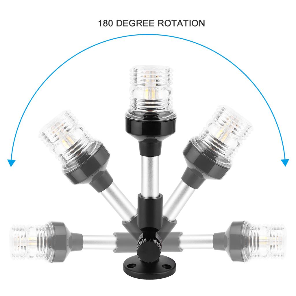 2 Nautical Mile Navigation Anchor Lights All Round 180 Degrees White LED 12 24V