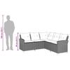 L Shaped Sofa with Cushions Grey Poly Rattan