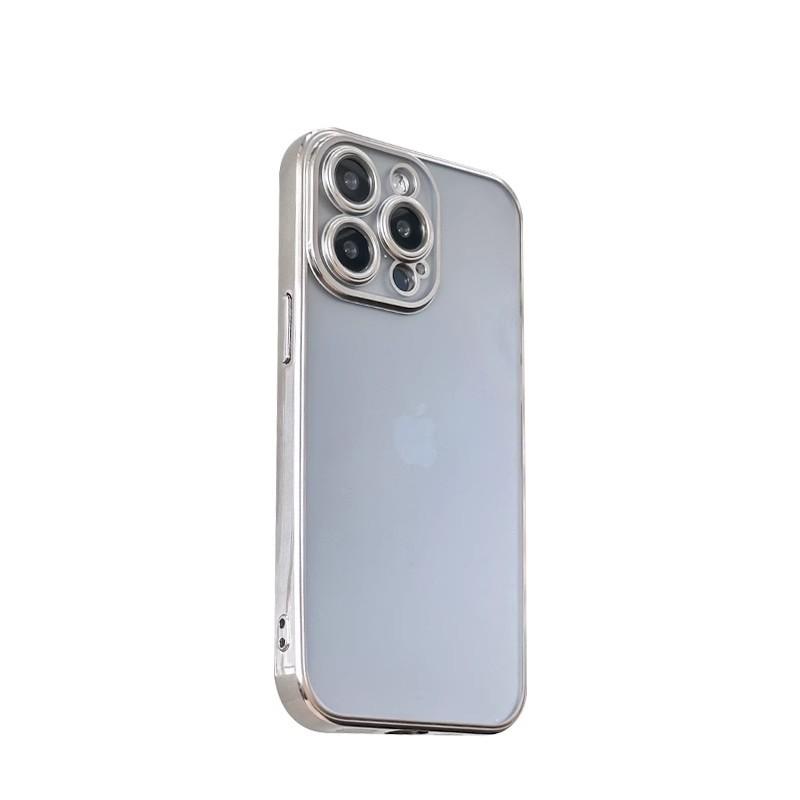 Electroplating transparent matte suitable for iPhone16promax mobile phone case Apple 15 soft case tpu14 fine hole anti-drop