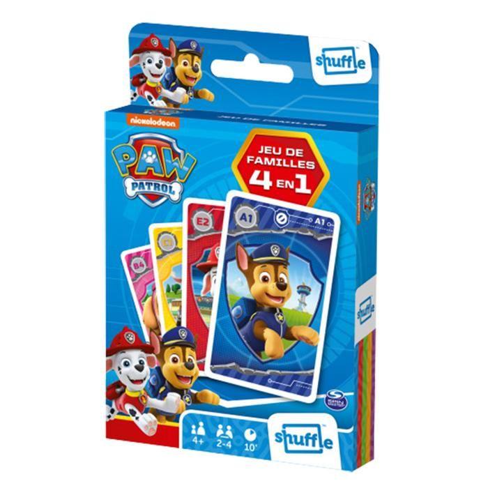 Jeu de cartes 4 en 1 Paw Patrol - Jeu de familles - Jeu de paires - Jeu d'action - Jeu de batailles