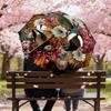 1pc Floral Birds Automatic Folding Umbrella, Heavy Duty 8 Rib Iron Frame,  Suitable for Travel, Daily Use, Birthday, Decor Gift M0104037