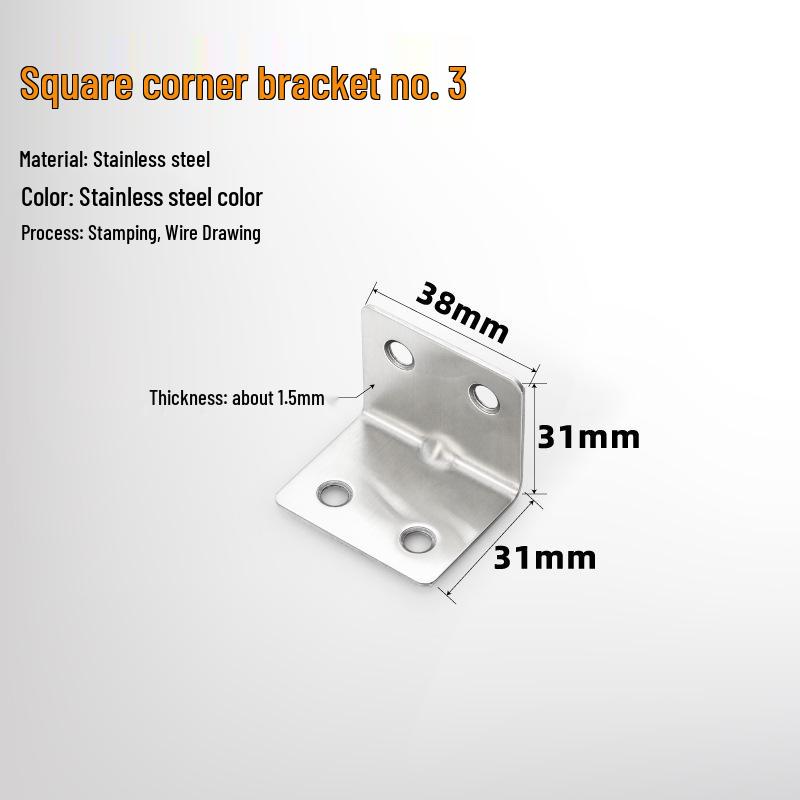 90° Thickened Stainless Steel L-Shaped Support Bracket